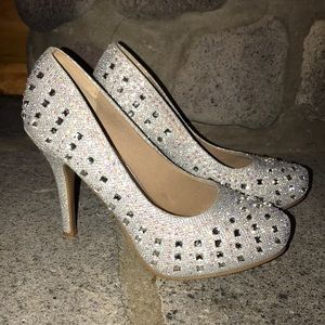 Silver bedazzled heels!